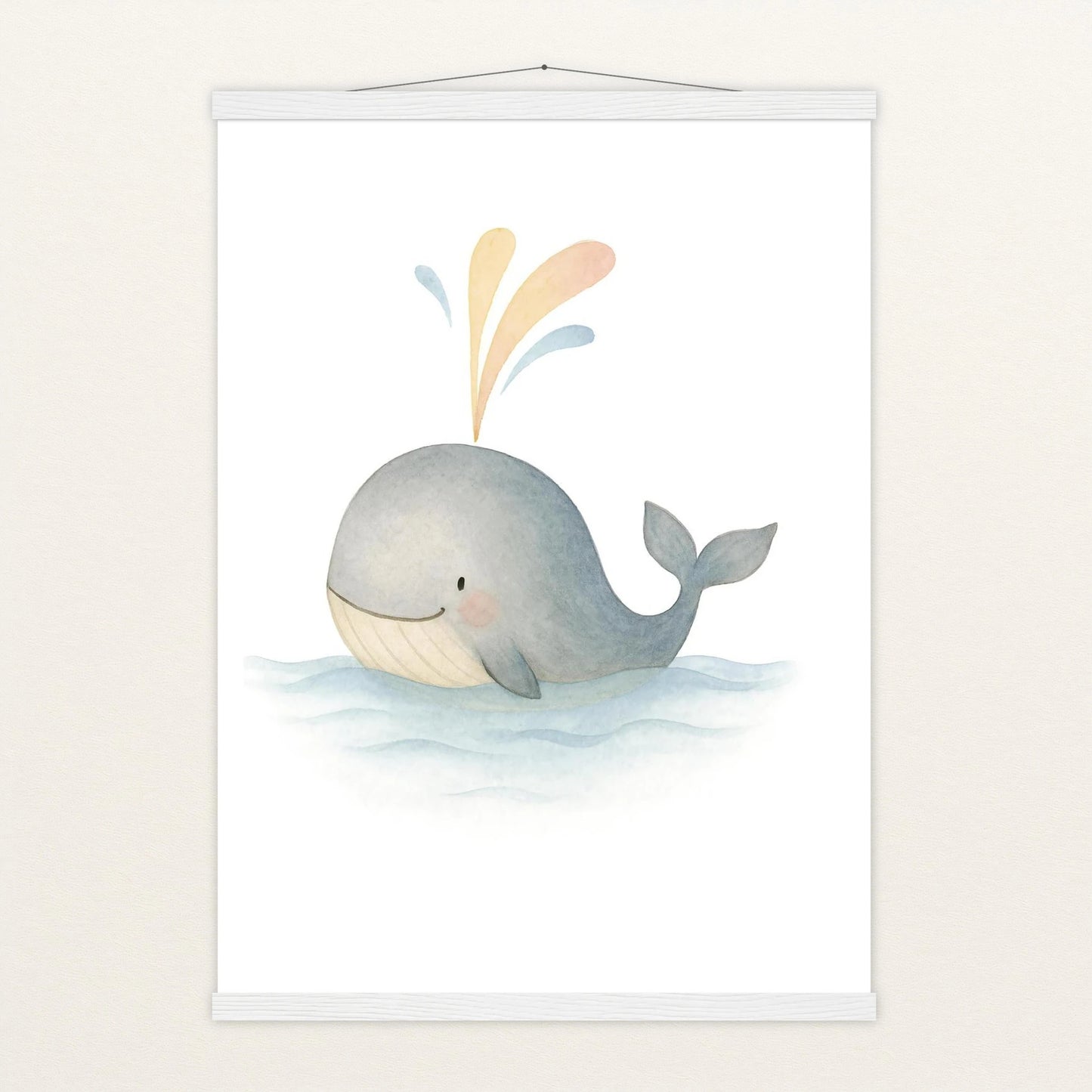 Willi der Wal - Motiv: "Freude" Poster mit Leisten von tinylearner