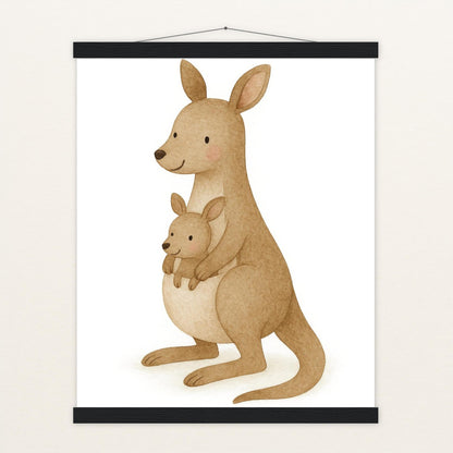 Kängu das Känguru Poster mit Leisten von tinylearner