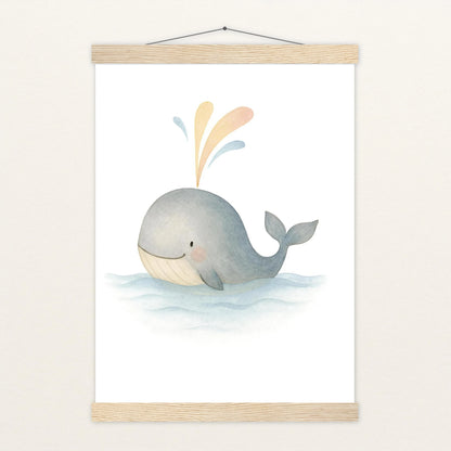 Willi der Wal - Motiv: "Freude" Poster mit Leisten von tinylearner