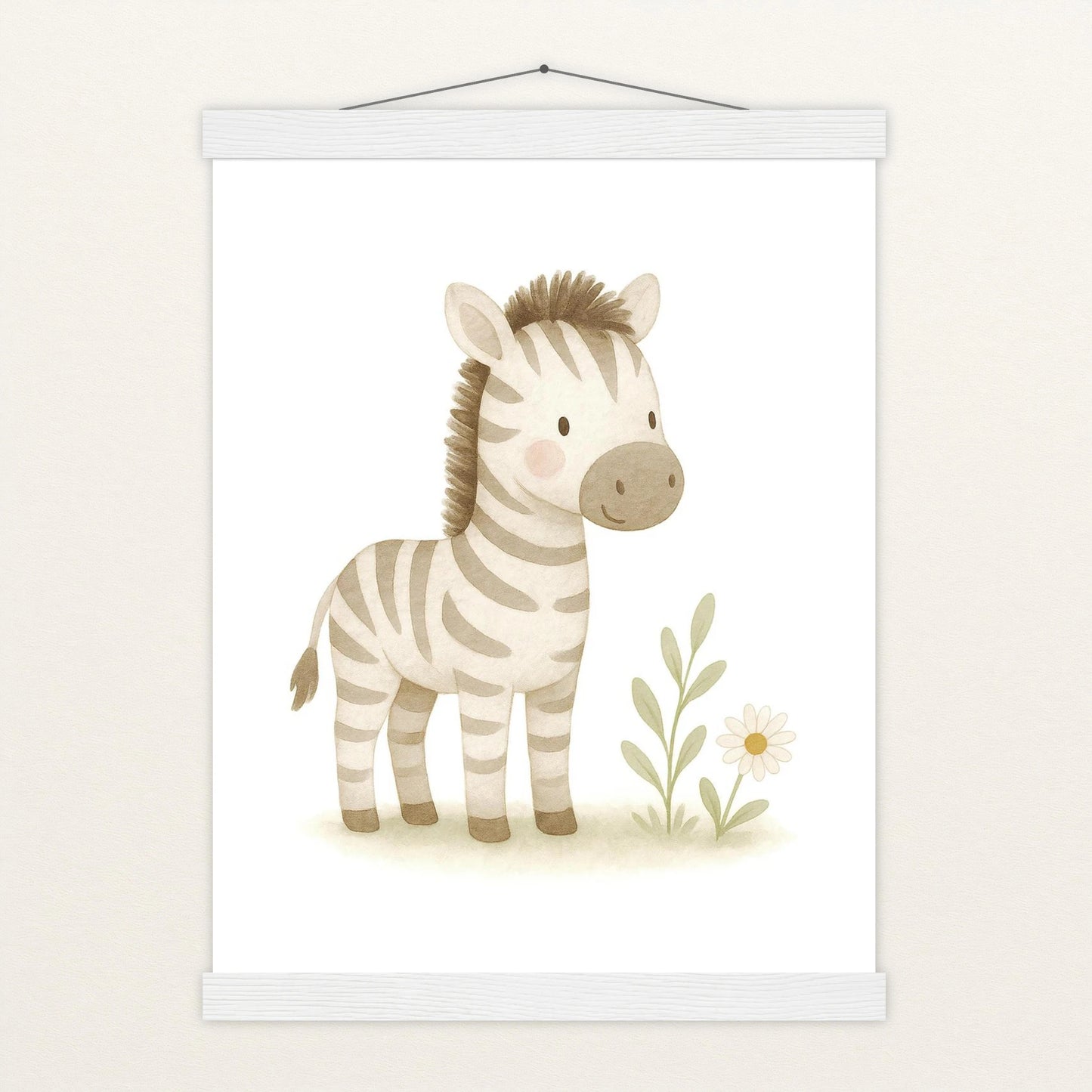 Zinni das Zebra Poster mit Leisten von tinylearner