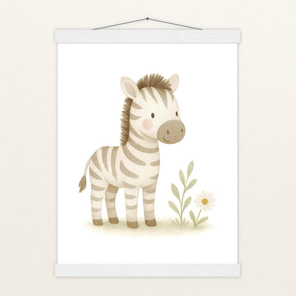 Zinni das Zebra Poster mit Leisten von tinylearner
