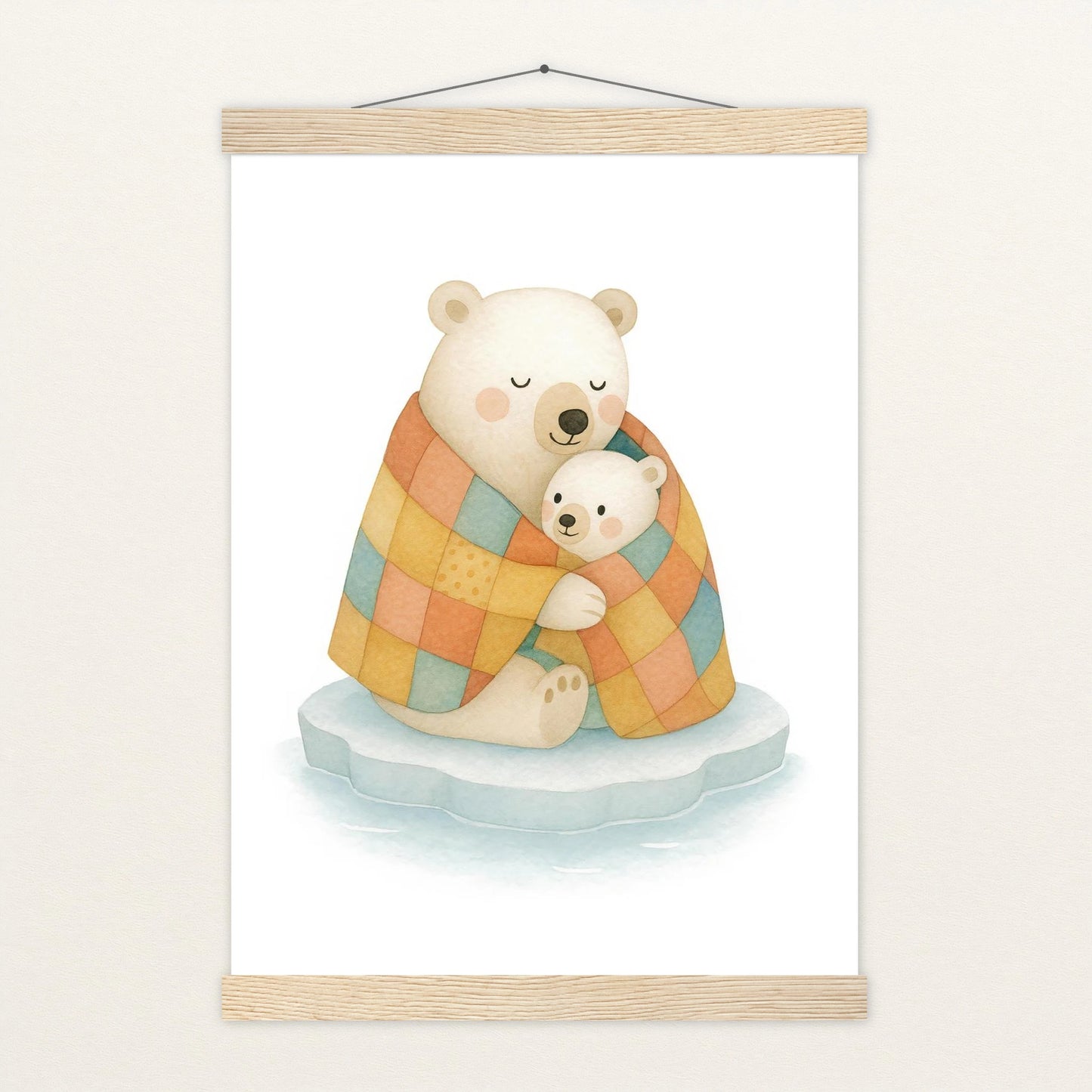 Pummel der Polarbär - Motiv: "Familie" Poster mit Leisten von tinylearner