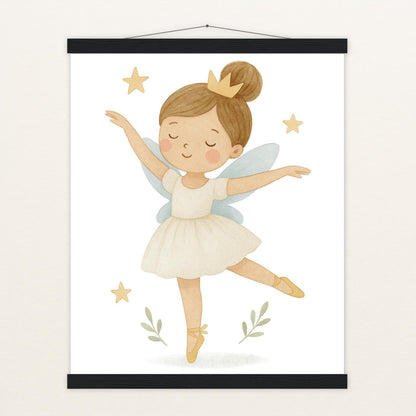 Fina die Fee - Motiv: "Ballett" Poster mit Leisten von tinylearner