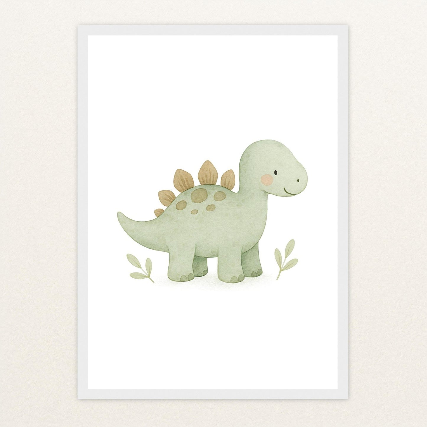 Dinosaurier Stegosaurus Poster mit Holzrahmen von tinylearner