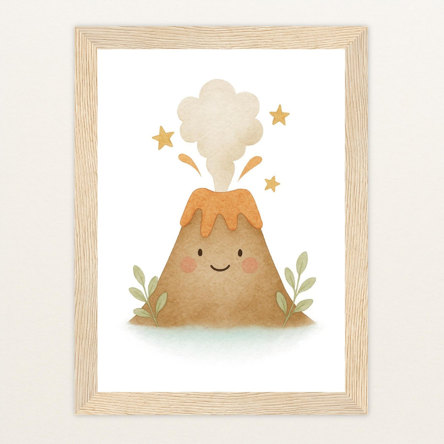 Vulkan Poster mit Holzrahmen von tinylearner