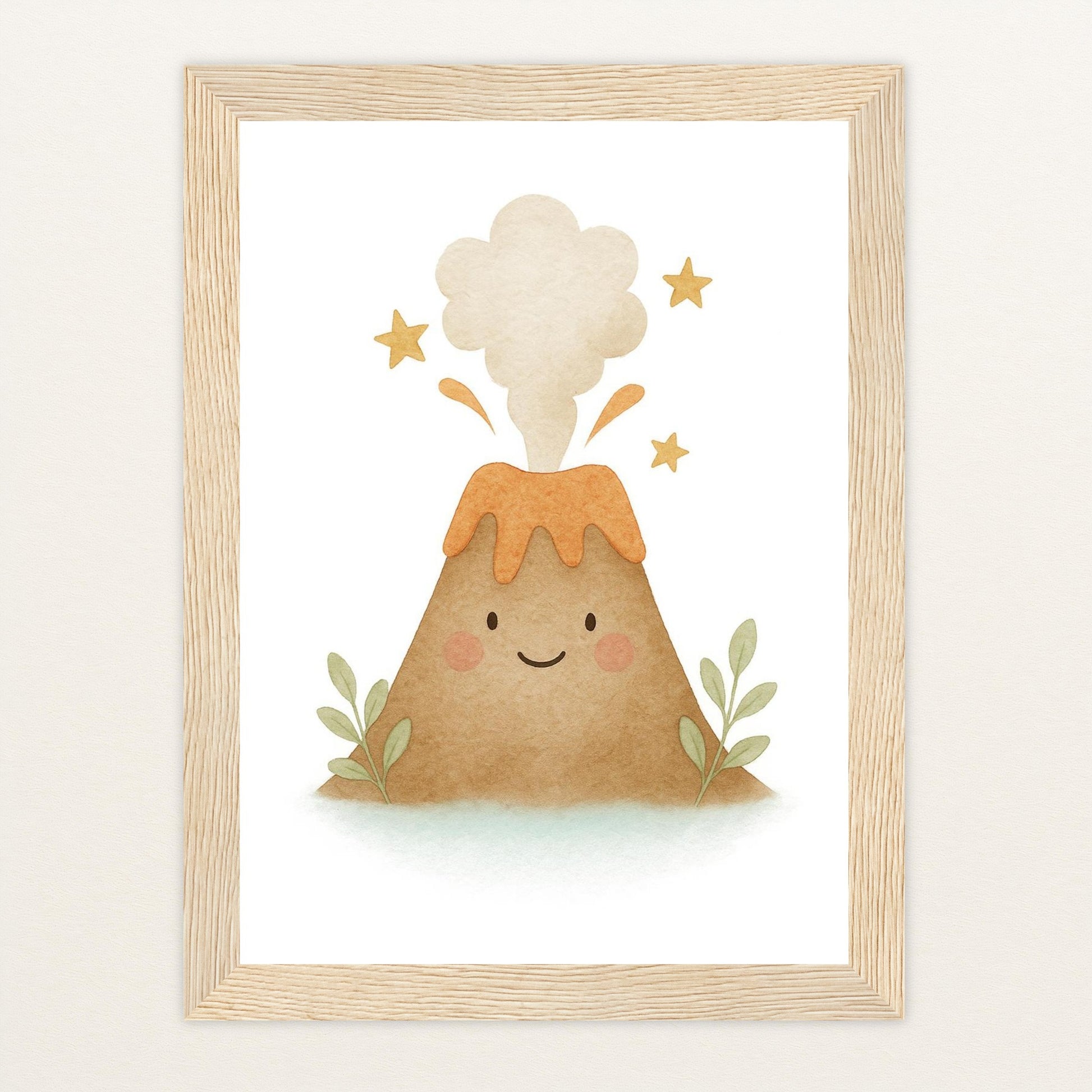 Vulkan Poster mit Holzrahmen von tinylearner