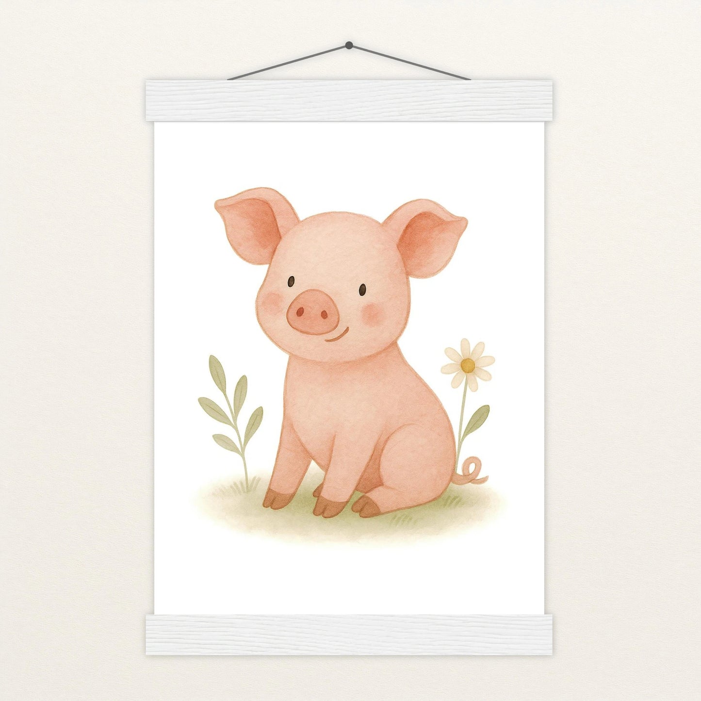 Susi das Schwein Poster mit Leisten von tinylearner