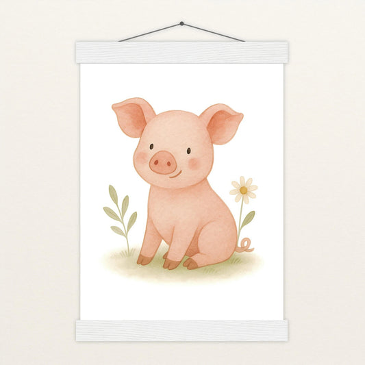 Susi das Schwein Poster mit Leisten von tinylearner