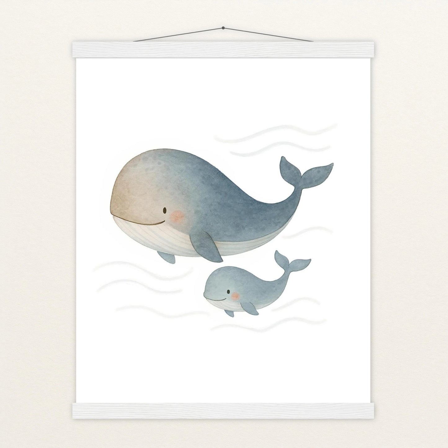 Willi der Wal - Motiv: "Familie" Poster mit Leisten von tinylearner