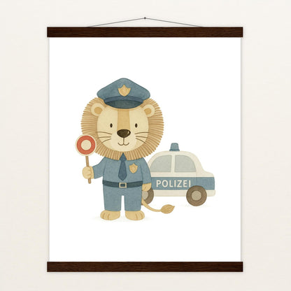 Leo der Löwe - Motiv: "Polizei" Poster mit Leisten von tinylearner