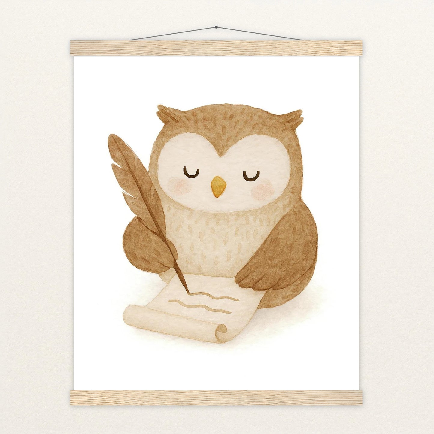 Emmi die Eule - Motiv: "Brief" Poster mit Leisten von tinylearner