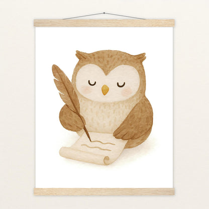 Emmi die Eule - Motiv: "Brief" Poster mit Leisten von tinylearner