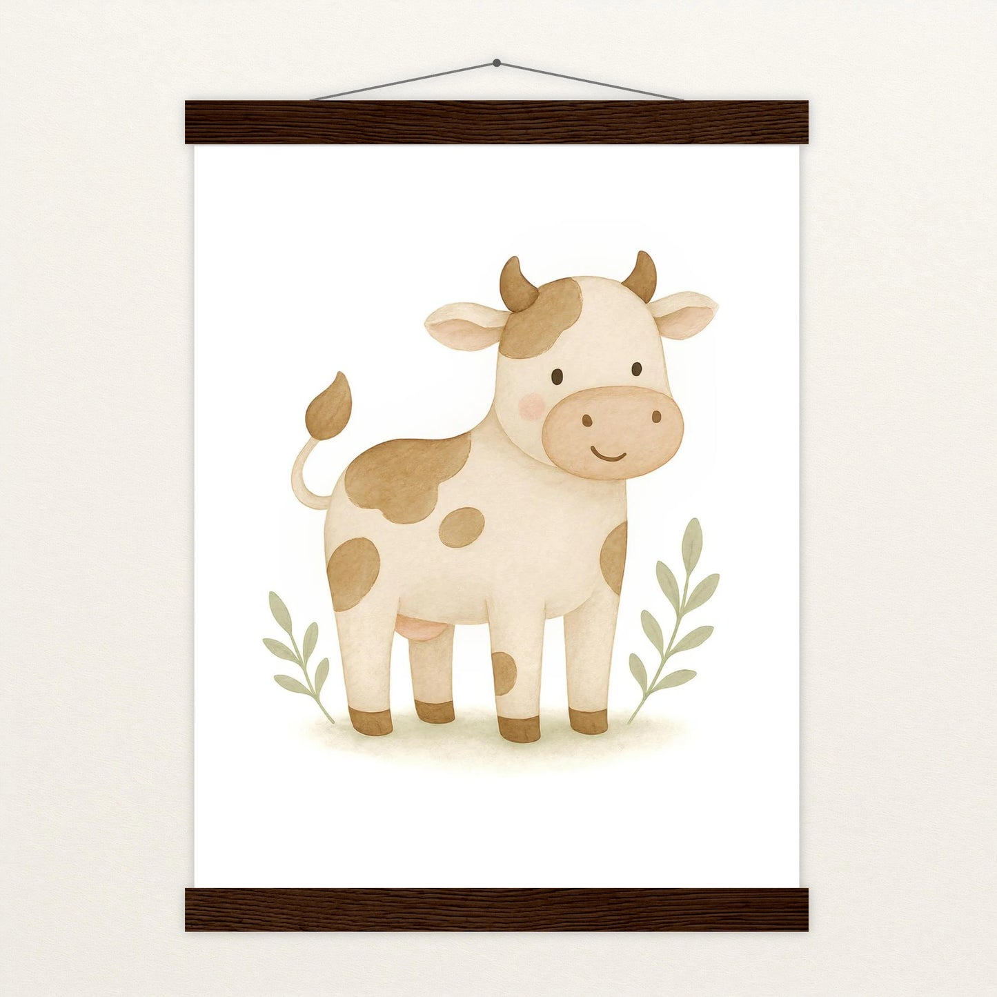 Klara die Kuh Poster mit Leisten von tinylearner