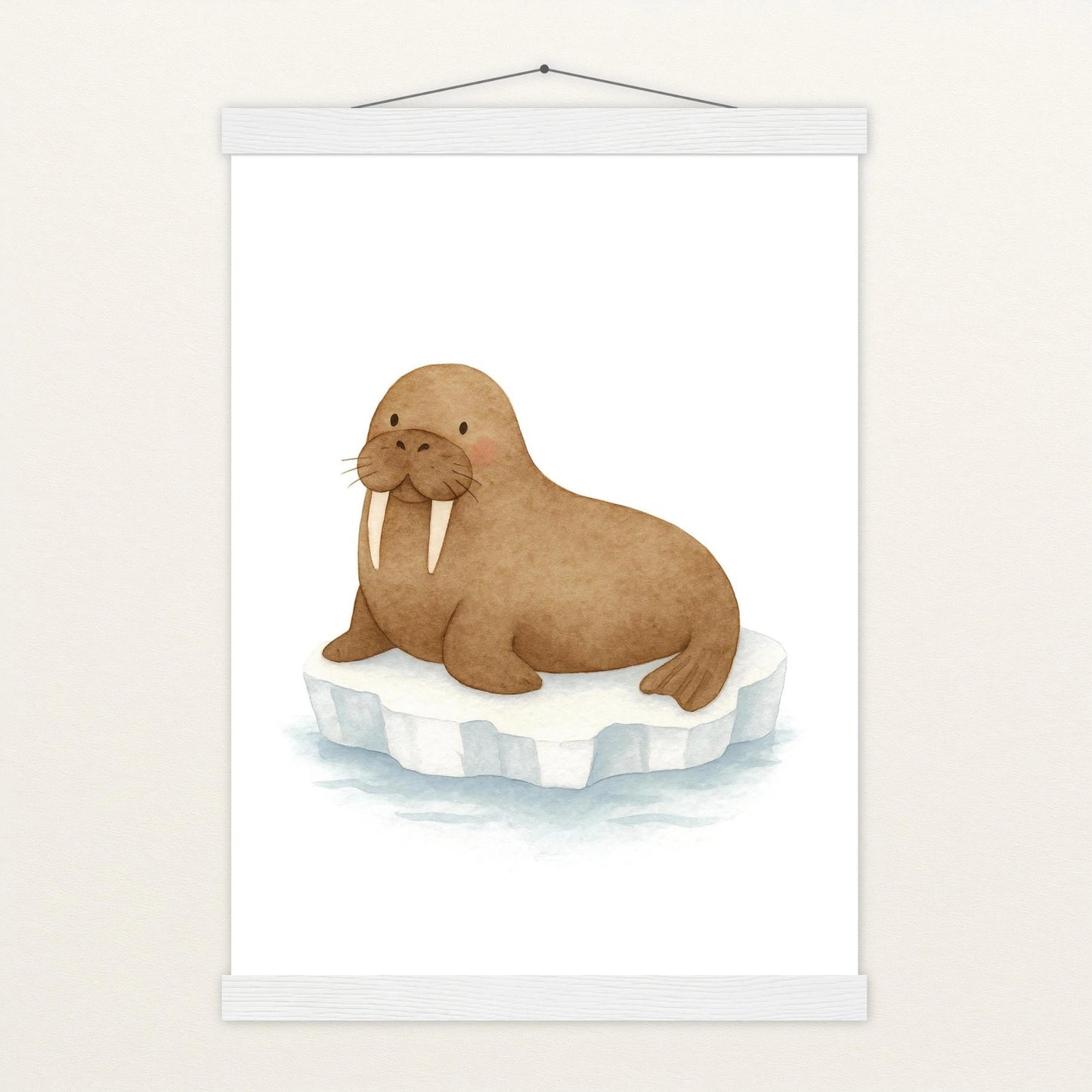 Wally das Walross Poster mit Leisten von tinylearner