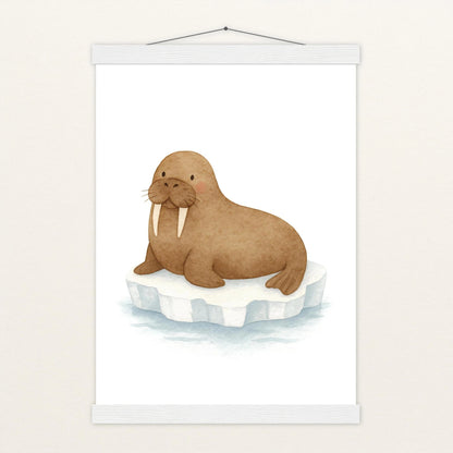 Wally das Walross Poster mit Leisten von tinylearner