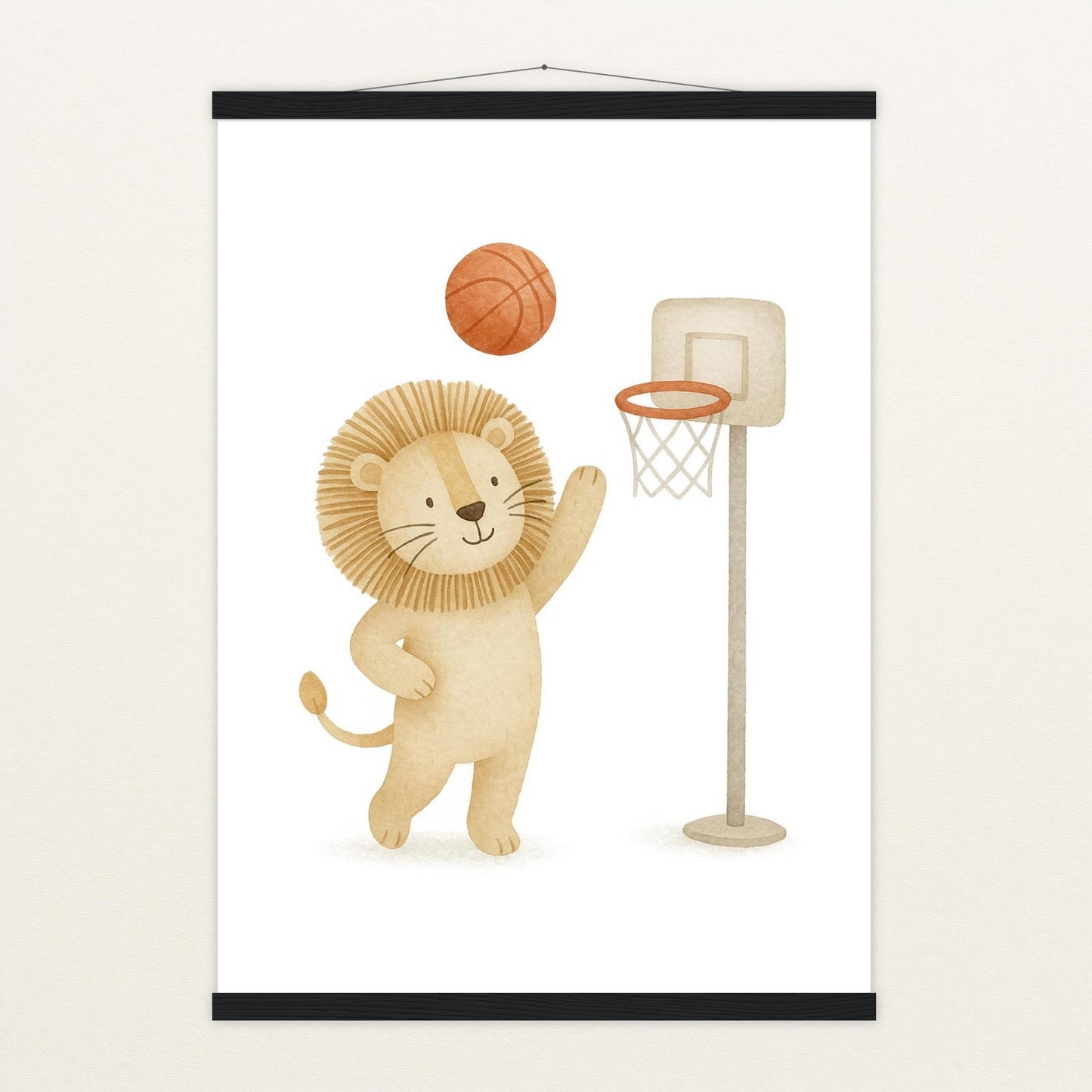 Leo der Löwe - Motiv: "Basketball" Poster mit Leisten von tinylearner