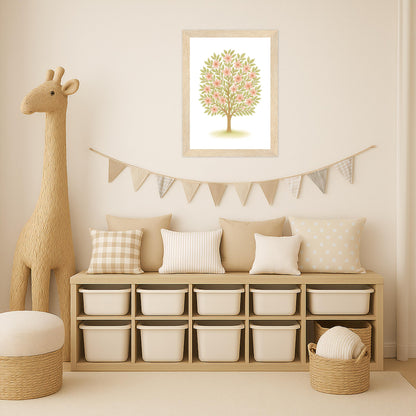 Kirschbaum Poster mit Holzrahmen von tinylearner
