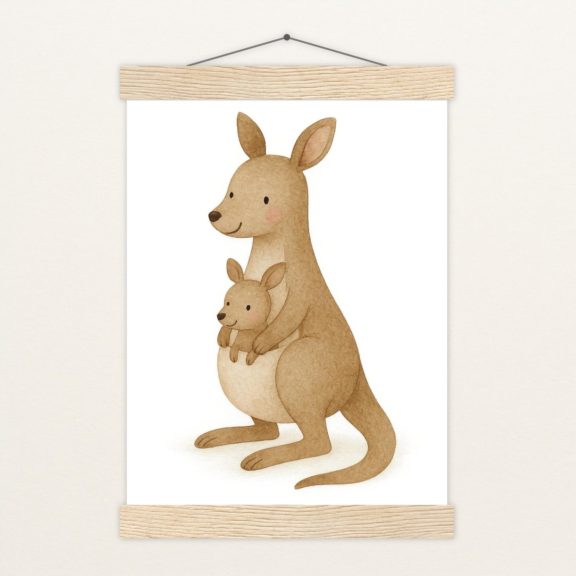 Kängu das Känguru Poster mit Leisten von tinylearner