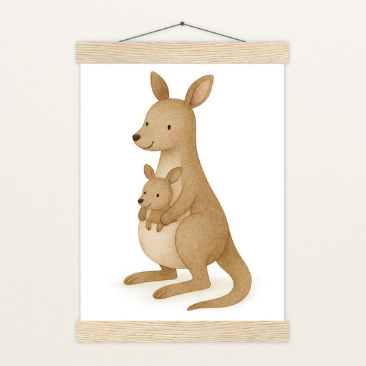 Kängu das Känguru Poster mit Leisten von tinylearner