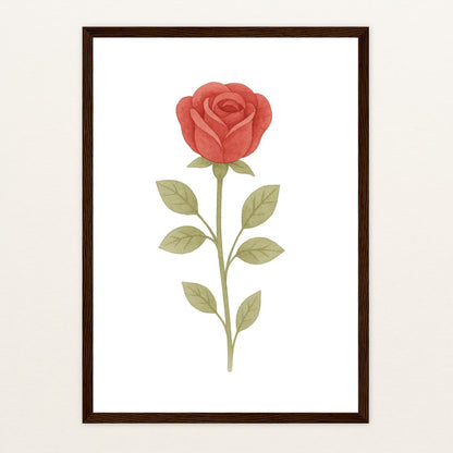 Rose Poster mit Holzrahmen von tinylearner