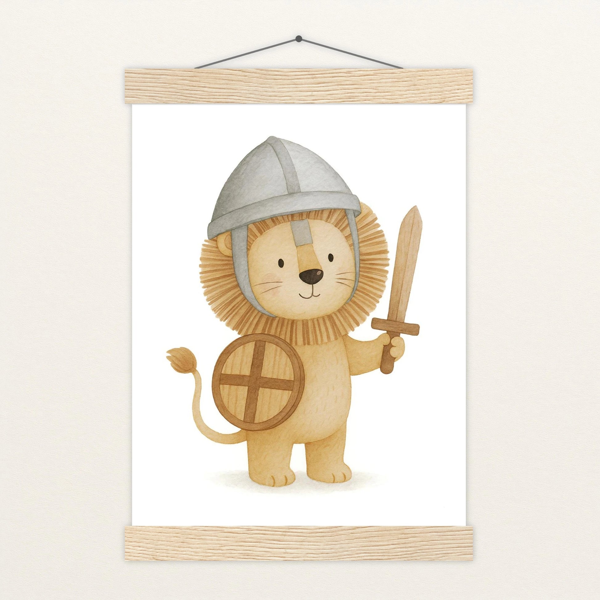 Leo der Löwe - Motiv: "Ritter" Poster mit Leisten von tinylearner