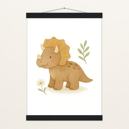 Dinosaurier Triceratops Poster mit Leisten von tinylearner