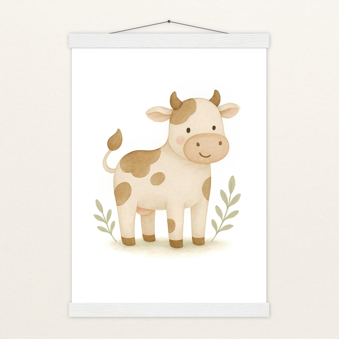 Klara die Kuh Poster mit Leisten von tinylearner