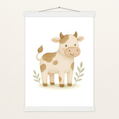Klara die Kuh Poster mit Leisten von tinylearner