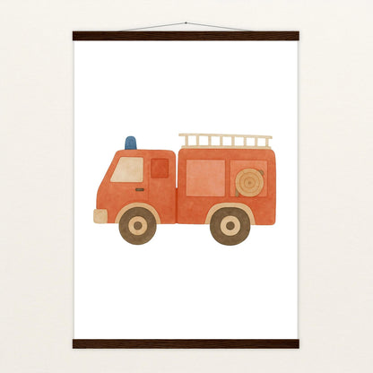 Feuerwehrauto Poster mit Leisten von tinylearner