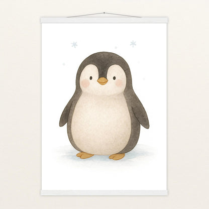 Pia der Pinguin Poster mit Leisten von tinylearner