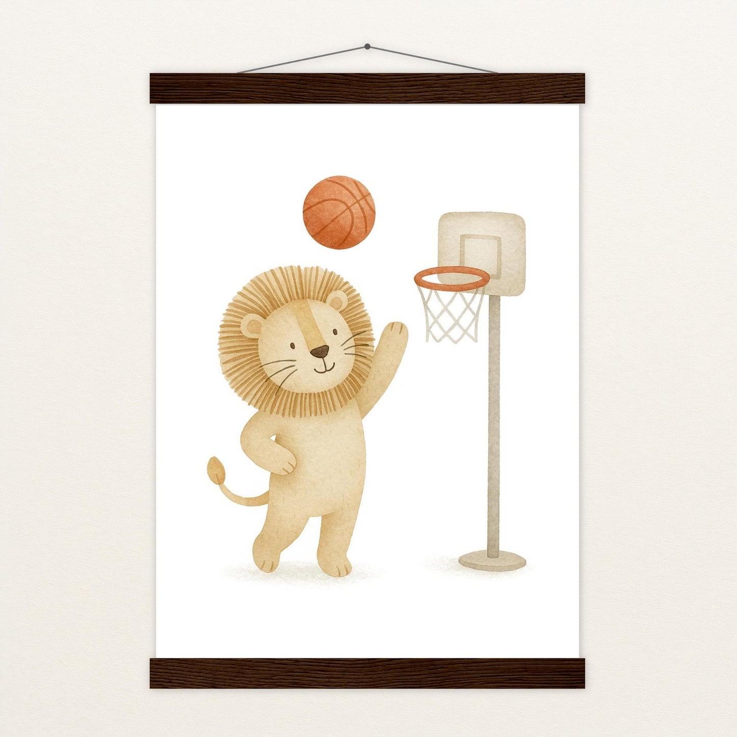 Leo der Löwe - Motiv: "Basketball" Poster mit Leisten von tinylearner