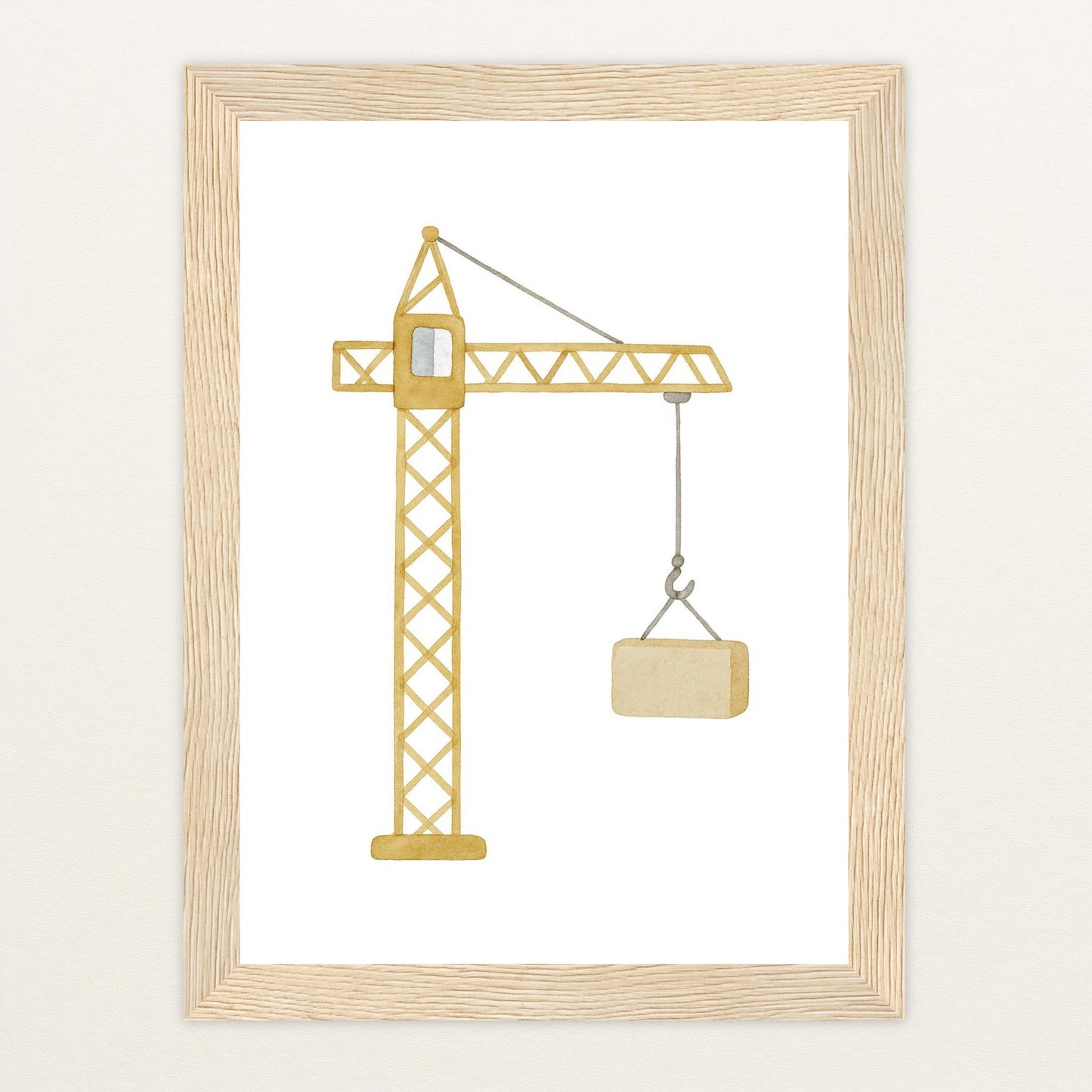 Kran Poster mit Holzrahmen von tinylearner