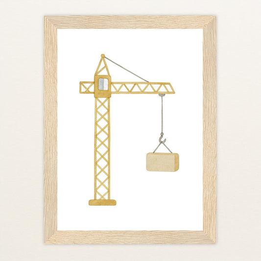 Kran Poster mit Holzrahmen von tinylearner