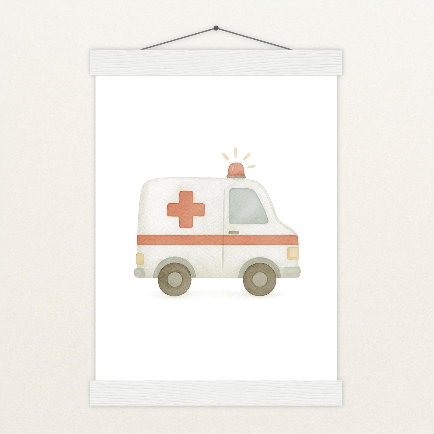 Krankenwagen Poster mit Leisten von tinylearner