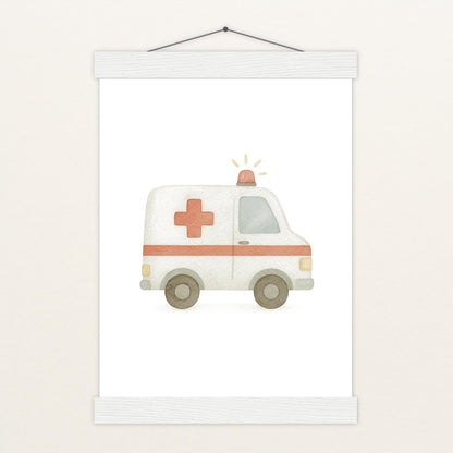 Krankenwagen Poster mit Leisten von tinylearner