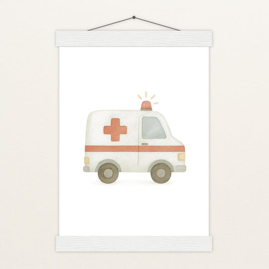 Krankenwagen Poster mit Leisten von tinylearner