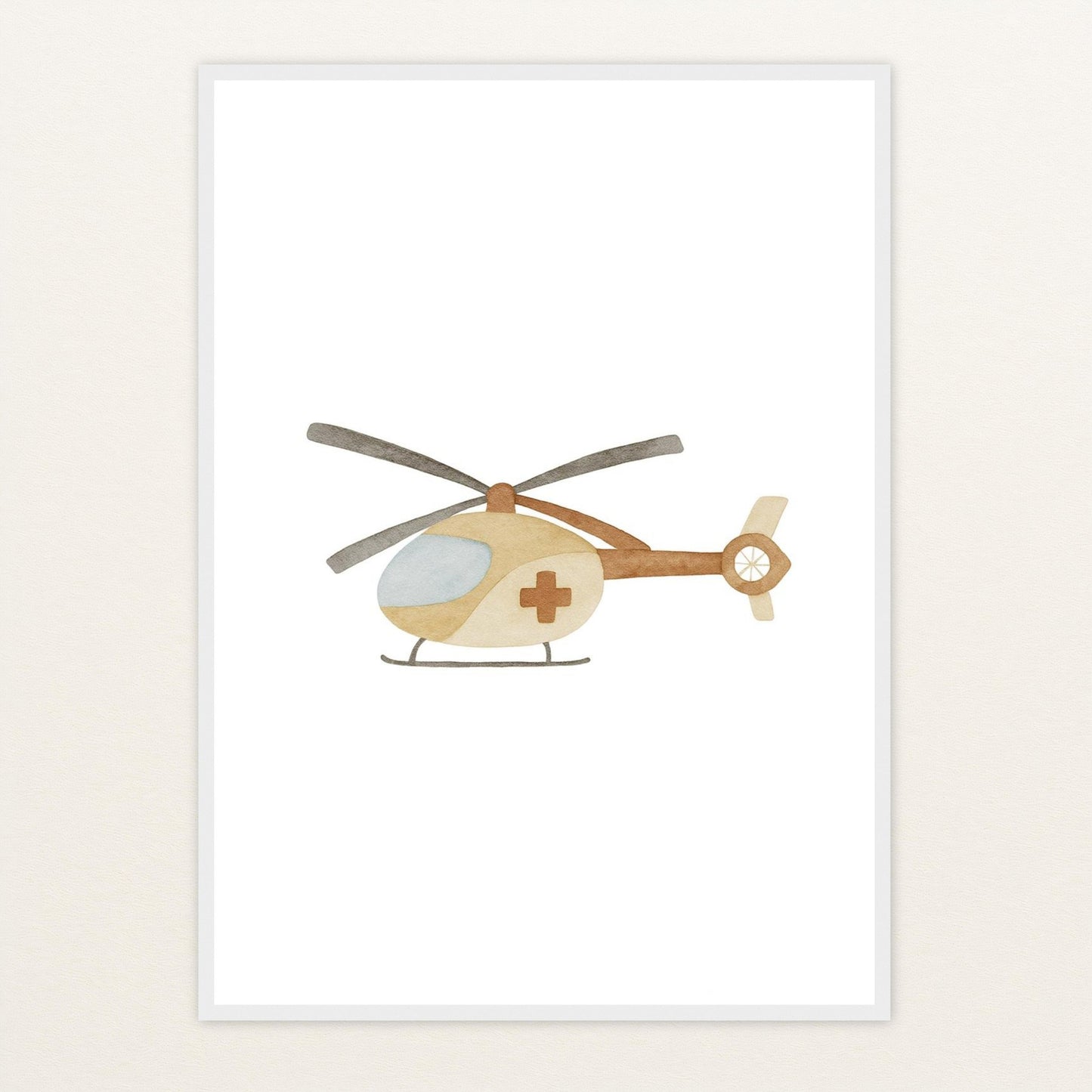 Rettungshubschrauber Poster mit Holzrahmen von tinylearner