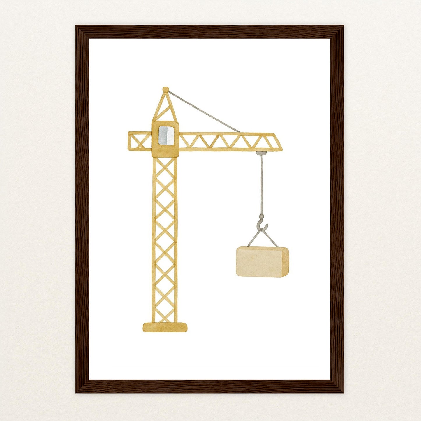 Kran Poster mit Holzrahmen von tinylearner