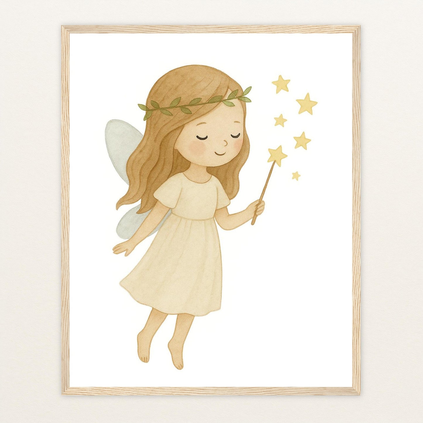 Fina die Fee Poster mit Holzrahmen von tinylearner