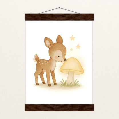 Ria das Reh - Motiv: "Leuchtpilz" Poster mit Leisten von tinylearner