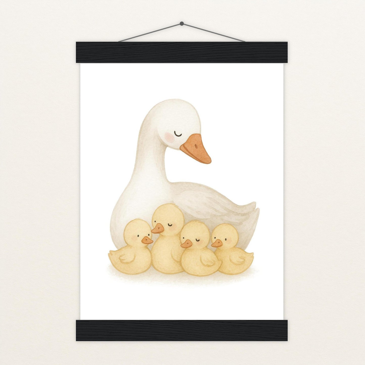 Gusi die Gans - Motiv: "Familie" Poster mit Leisten von tinylearner