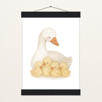Gusi die Gans - Motiv: "Familie" Poster mit Leisten von tinylearner