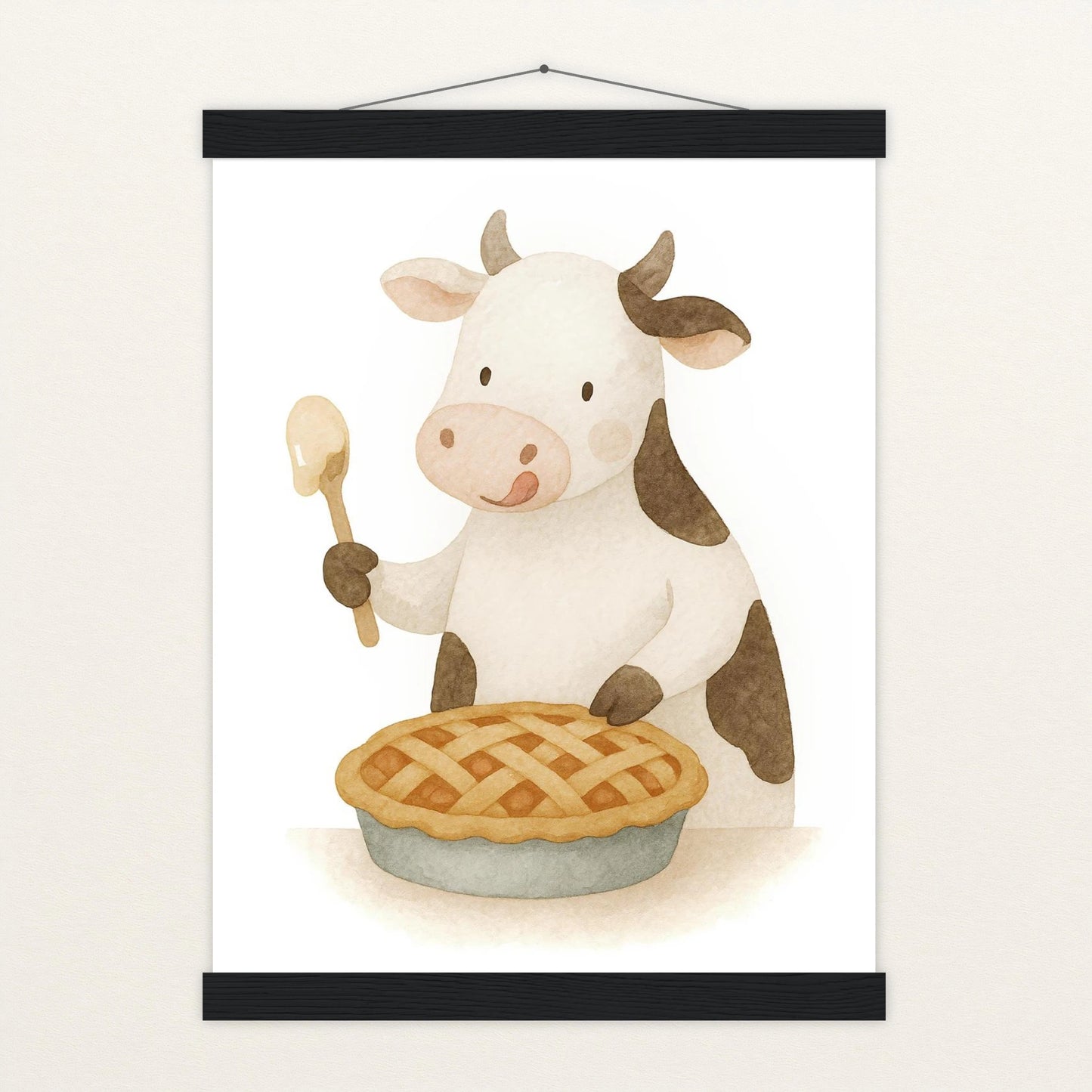 Klara die Kuh - Motiv: "Kuchen" Poster mit Leisten von tinylearner