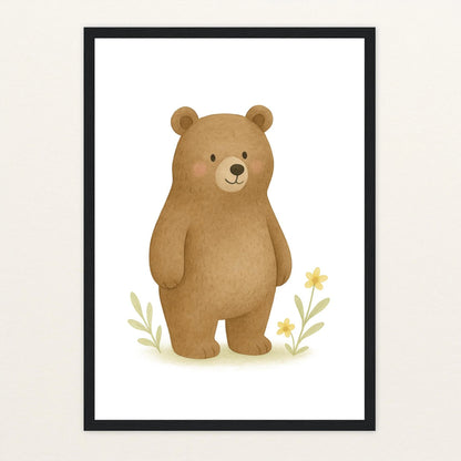 Balu der Bär Poster mit Holzrahmen von tinylearner