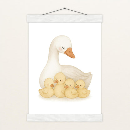 Gusi die Gans - Motiv: "Familie" Poster mit Leisten von tinylearner