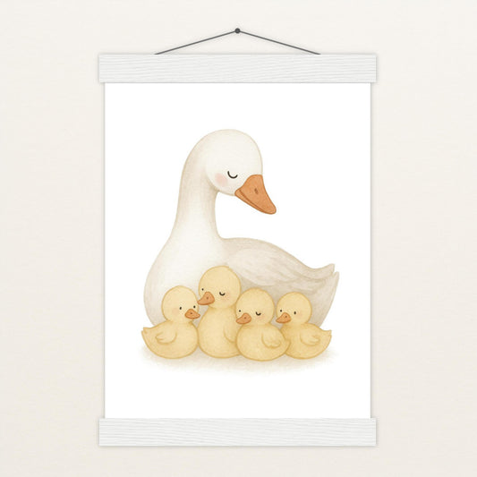 Gusi die Gans - Motiv: "Familie" Poster mit Leisten von tinylearner