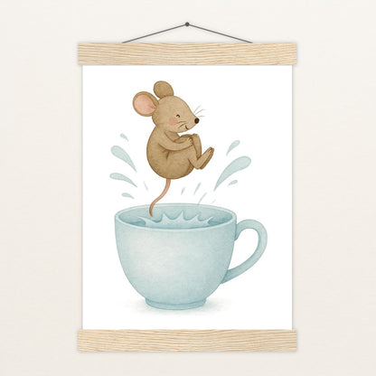 Mimi die Maus - Motiv: "Pool" Poster mit Leisten von tinylearner