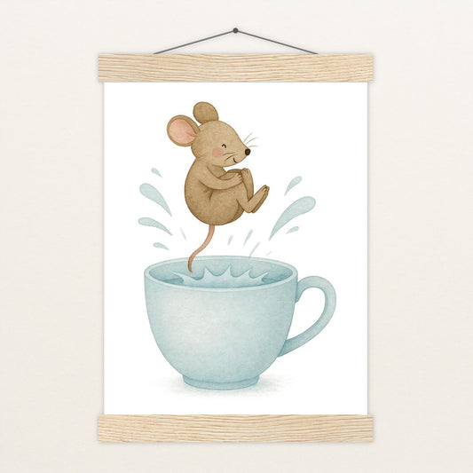 Mimi die Maus - Motiv: "Pool" Poster mit Leisten von tinylearner