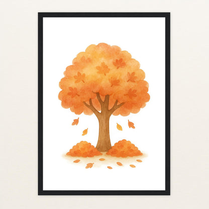 Ahornbaum Poster mit Holzrahmen von tinylearner
