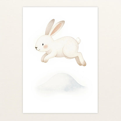 Sina der Schneehase - Motiv: "Schneehügel" Poster von tinylearner